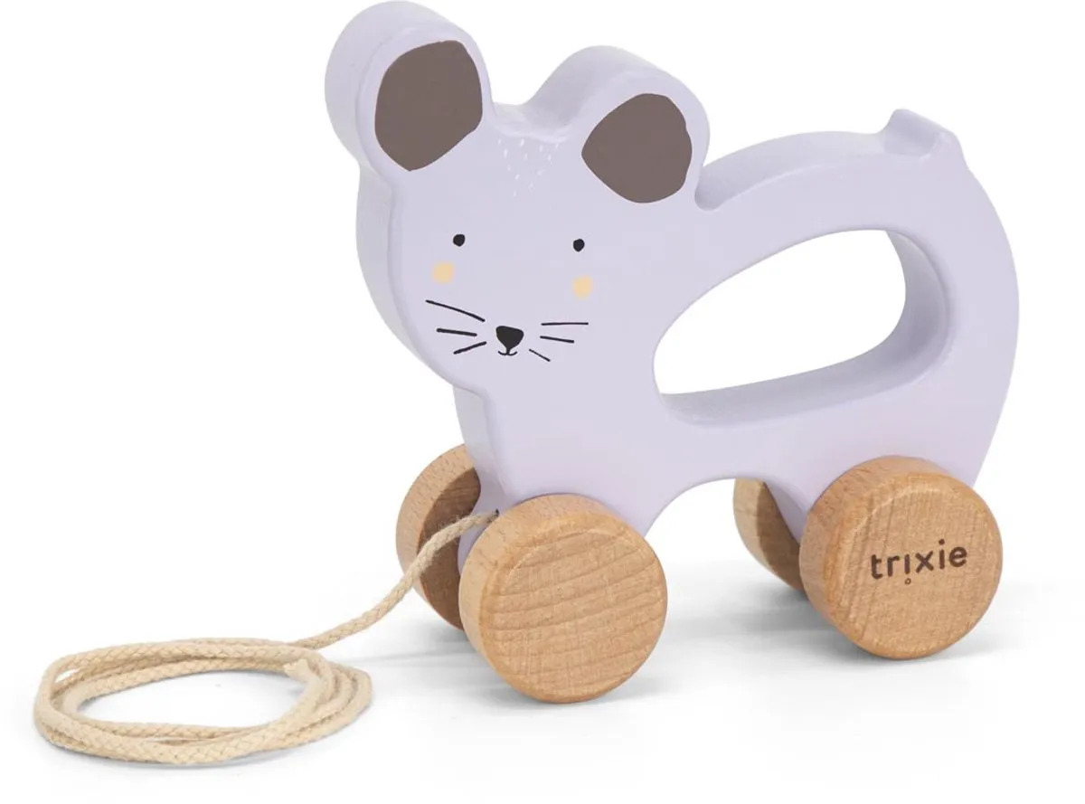 Trixie Houten Trekspeeltje Mrs. Mouse Olifant - PurpleRose