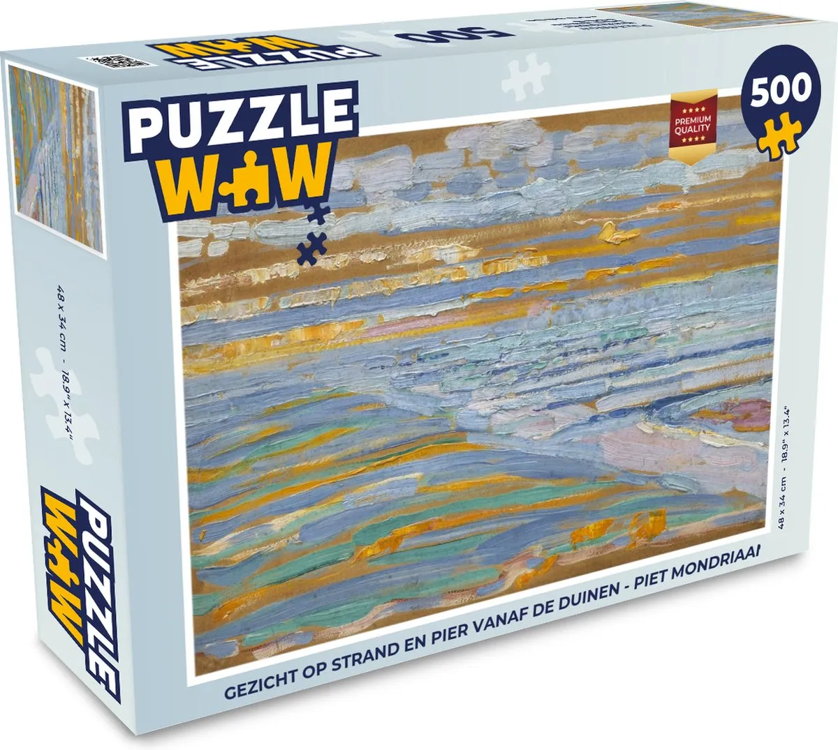 PuzzleWow Legpuzzel Piet Mondriaan Strand 500 Stuks