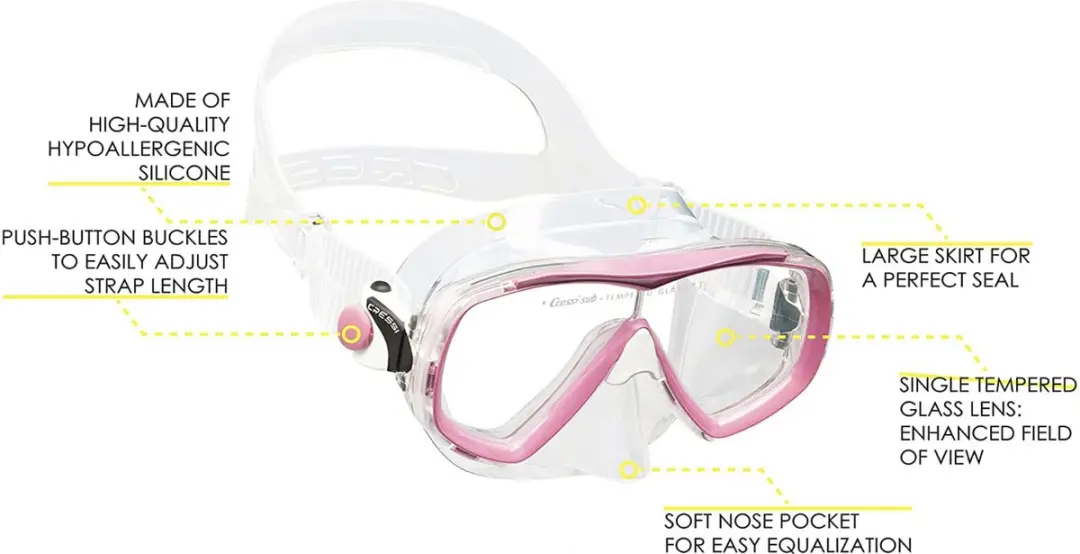 Cressi Estrella Top Junior Snorkelset - Transparant/Roze - afbeelding 2 van 6