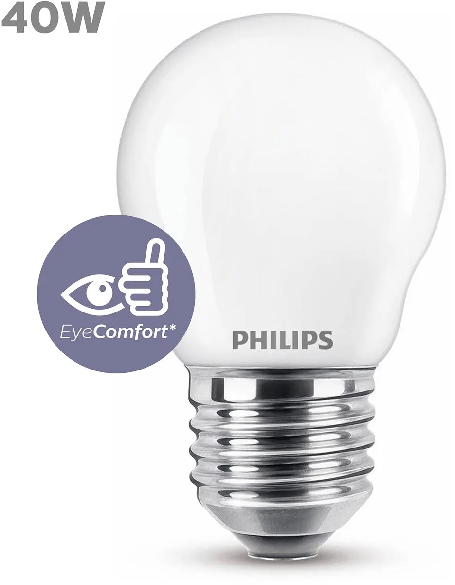 Philips LED Kogellamp E27 3.4W Koelwit Mat
