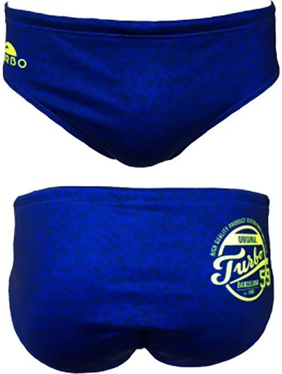 Turbo Plain Zwemslip Blauw M Man