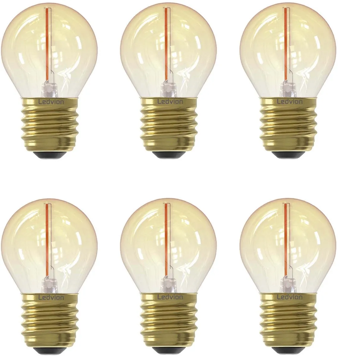 LEDVION 6x E27 LED-lamp 1W 2100K