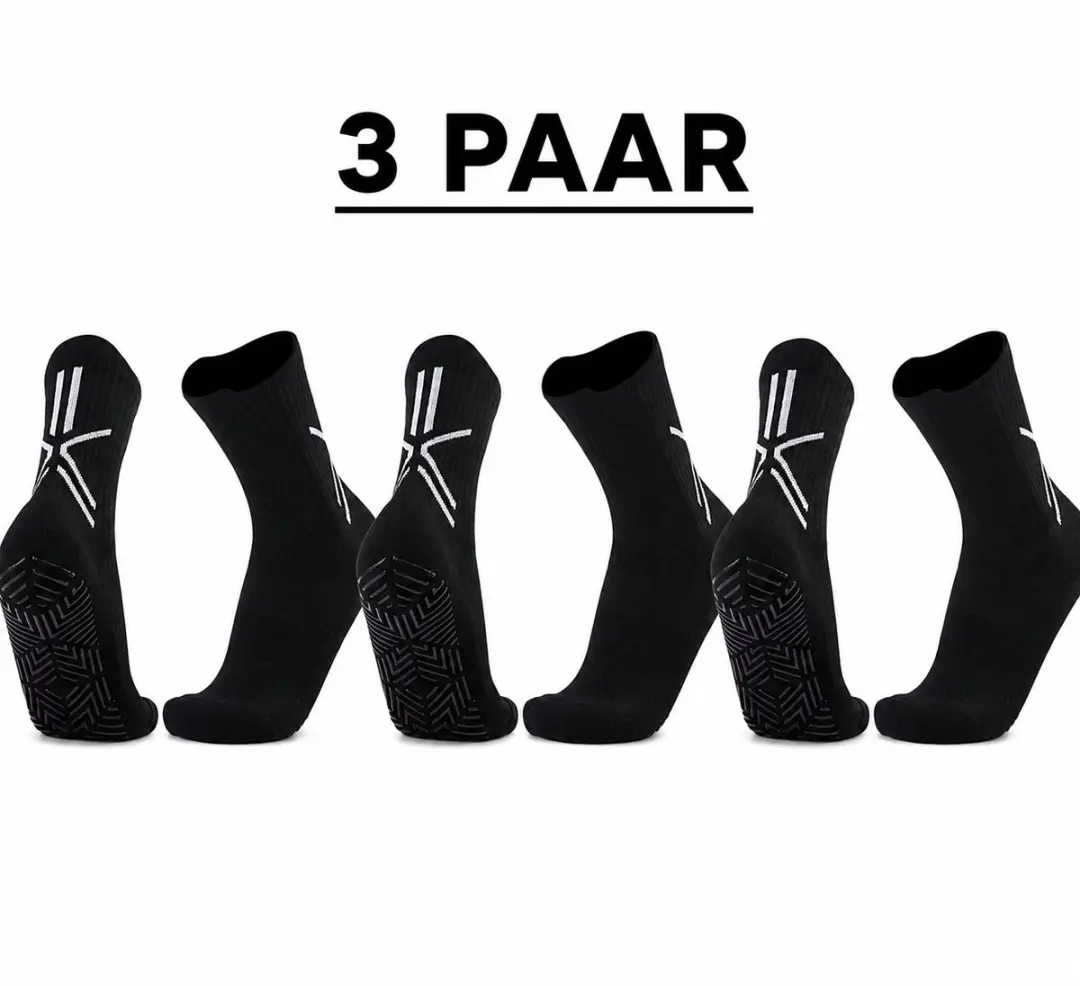 Gripsokken 3 Paar Zwart (39-45)