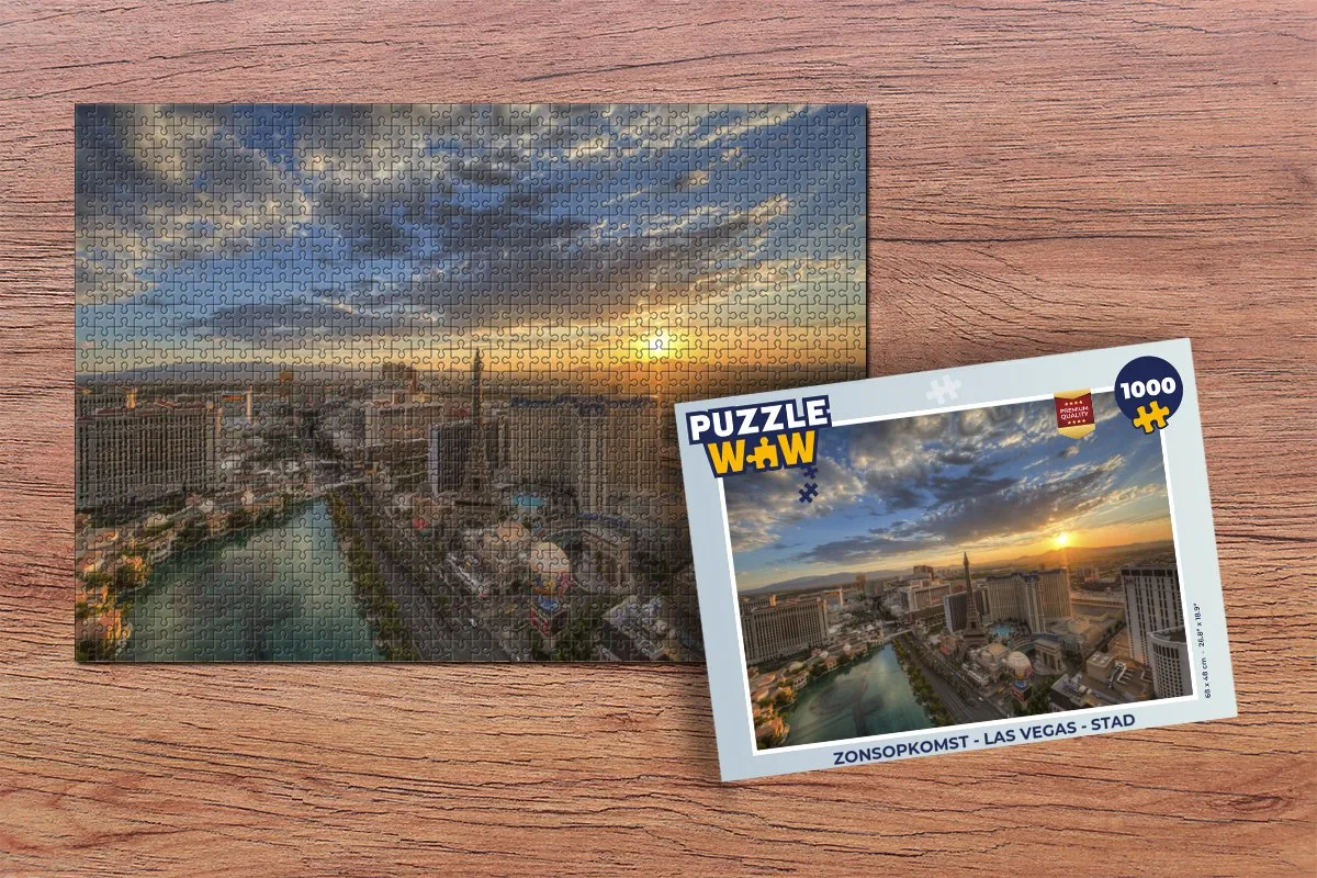 PuzzleWow Zonsopkomst Las Vegas Legpuzzel 1000 Stuks - Multicolor