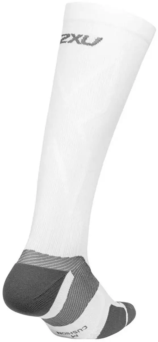 2XU Vector Cushion Lange Sokken - Wit/Grijs - 38-41 - afbeelding 3 van 4