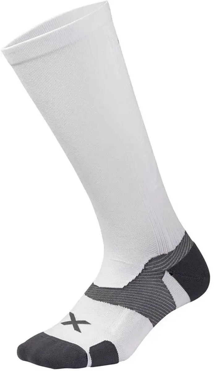 2XU Vector Cushion Lange Sokken - Wit/Grijs - 38-41 - afbeelding 4 van 4