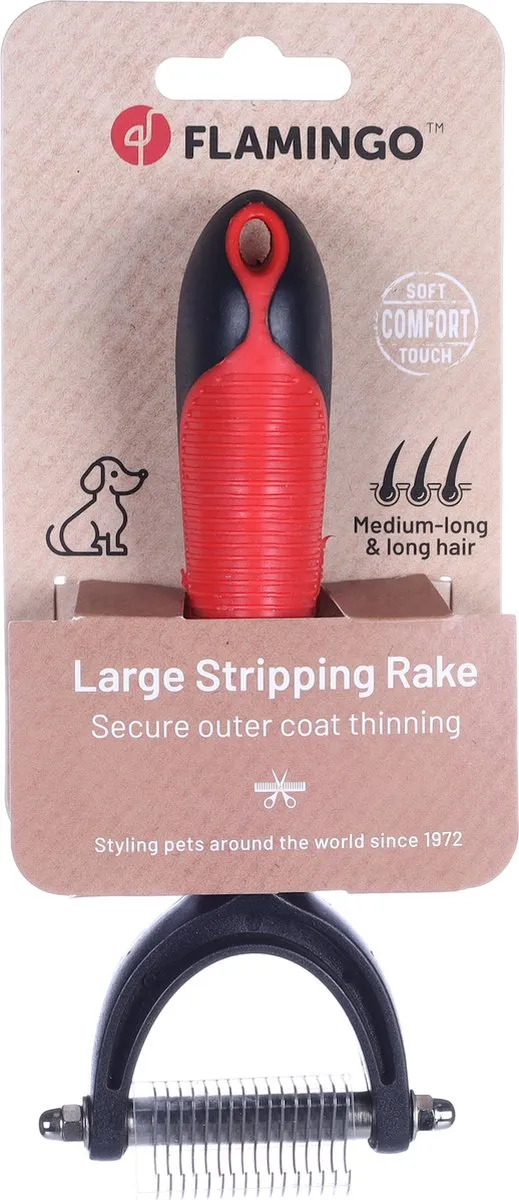 Flamingo Trimkam met handvat - Maat L - Rood