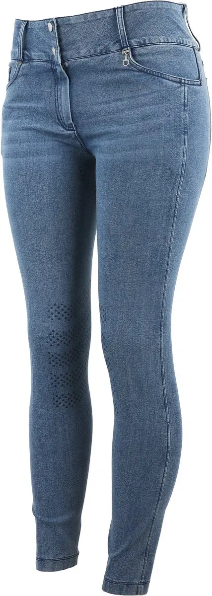Horze Carolyn dames denim fullseat rijbroek , Light denim, 34