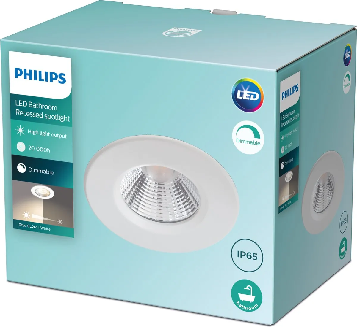 Philips Dive Badkamerinbouwspot 1-lichts - 8,5 cm - Wit