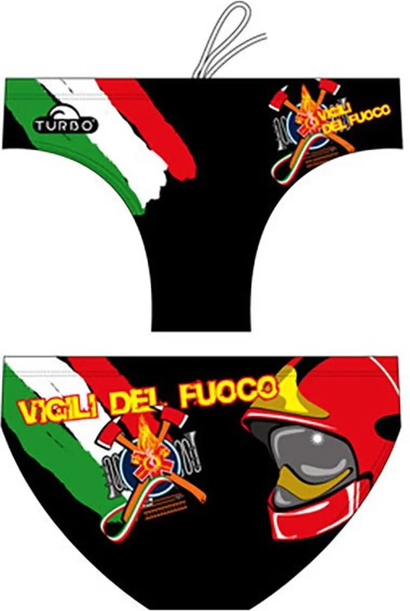 Turbo Vigili Fuoco Zwemslip Zwart 2XL Man