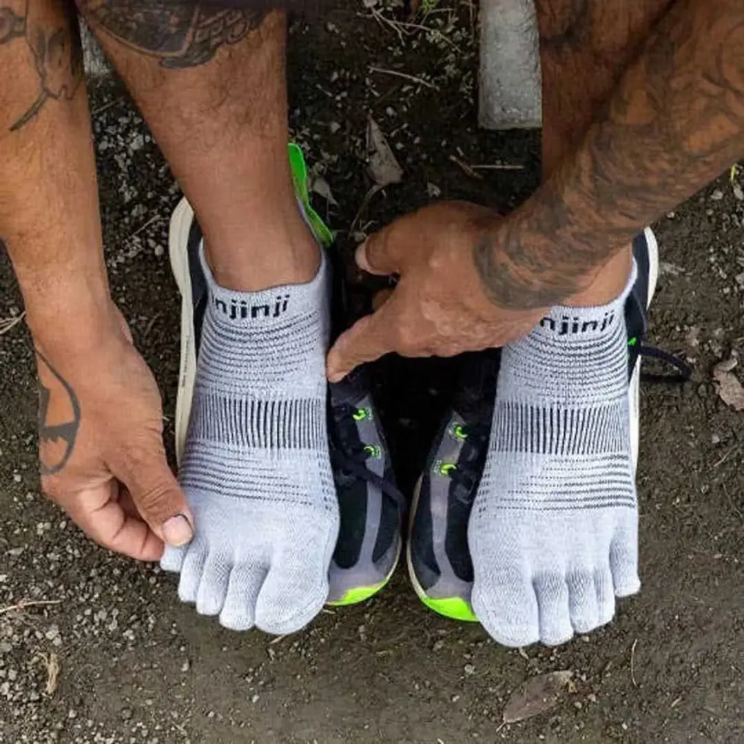 INJINJI | Run No-Show Coolmax Grijs (Maat - M) | Teensokken - afbeelding 3 van 4