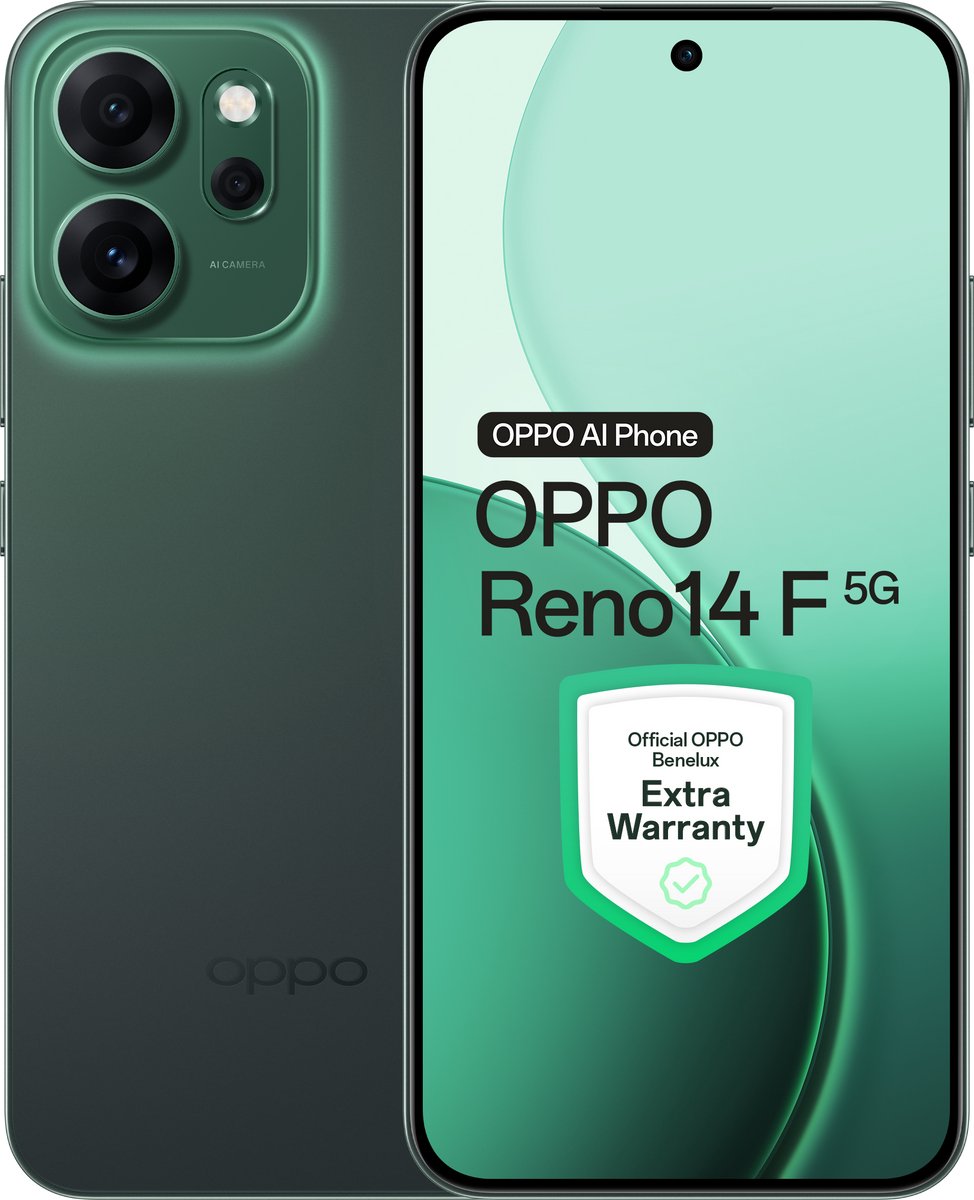 OPPO Reno14 F 5G 8+256GB Luminous Green - Extra Garantie