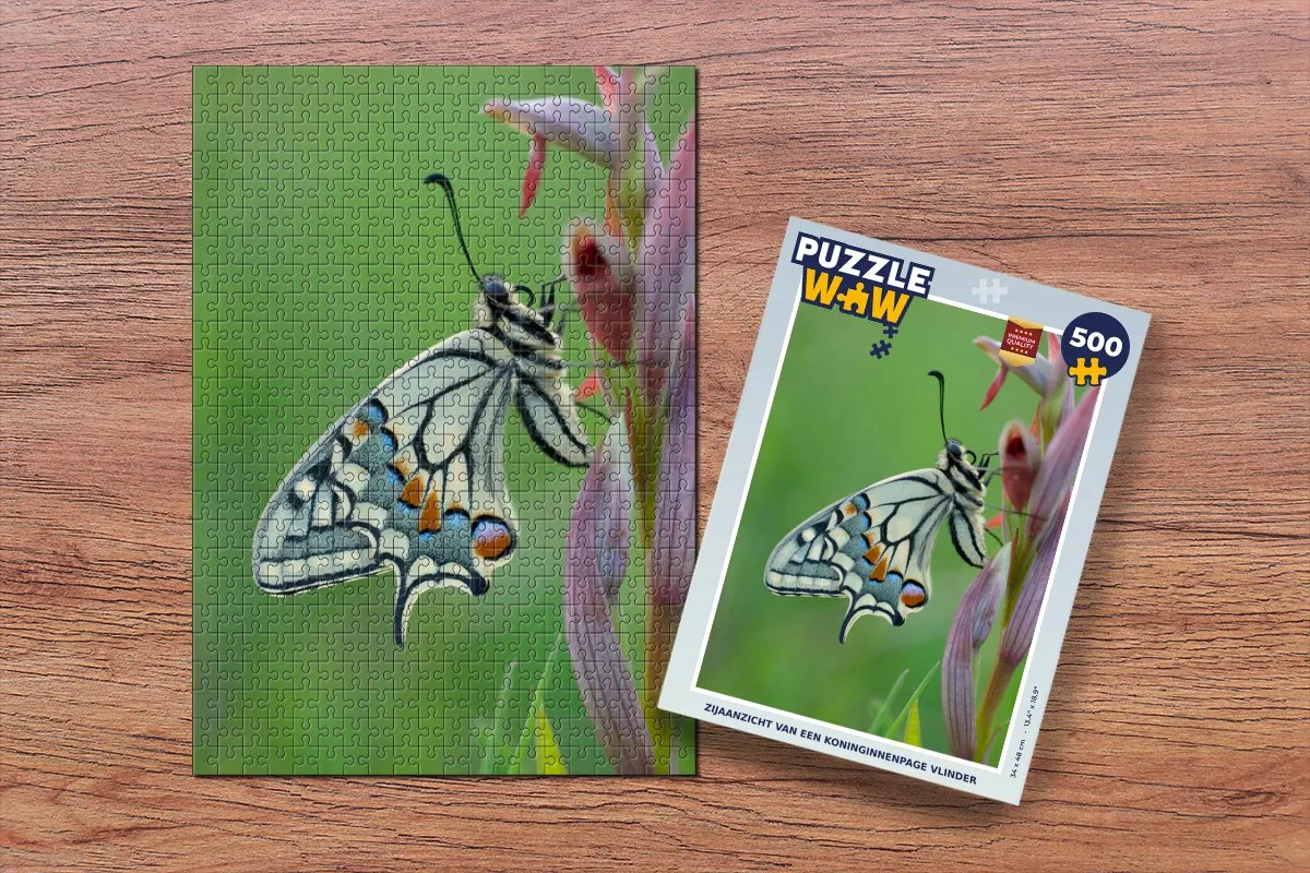 PuzzleWow Vlinder Zijaanzicht Legpuzzel 500 Stuks - Multicolor