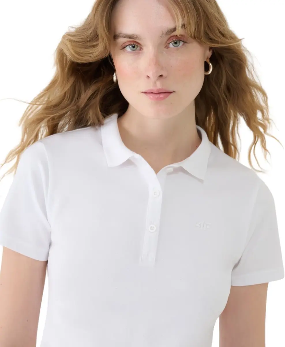 4F Dames Poloshirt - Wit - XL - afbeelding 2 van 5