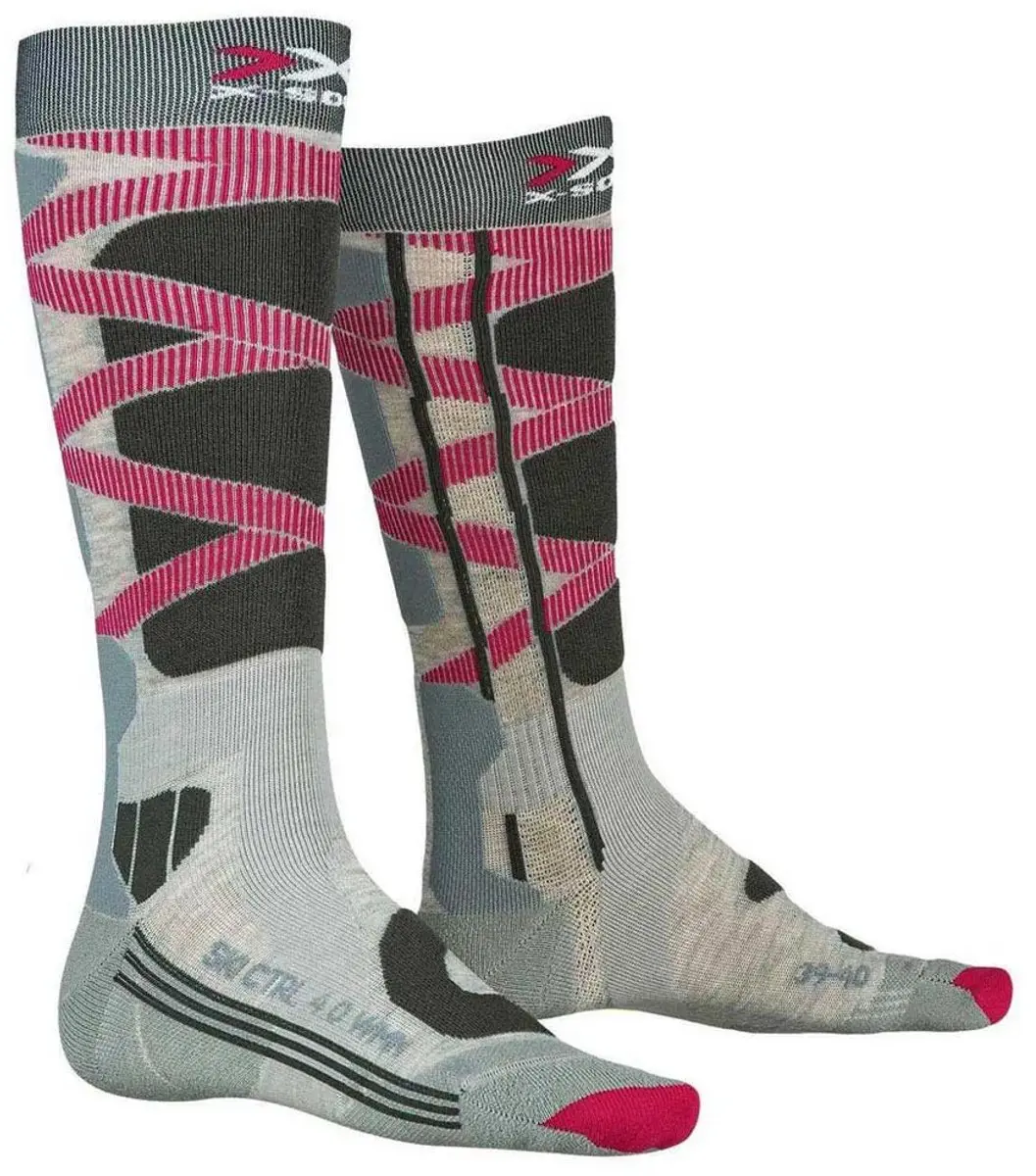 X-Socks Control 4.0 Skisokken Grijs/roze/bruin 35-36 - afbeelding 3 van 3