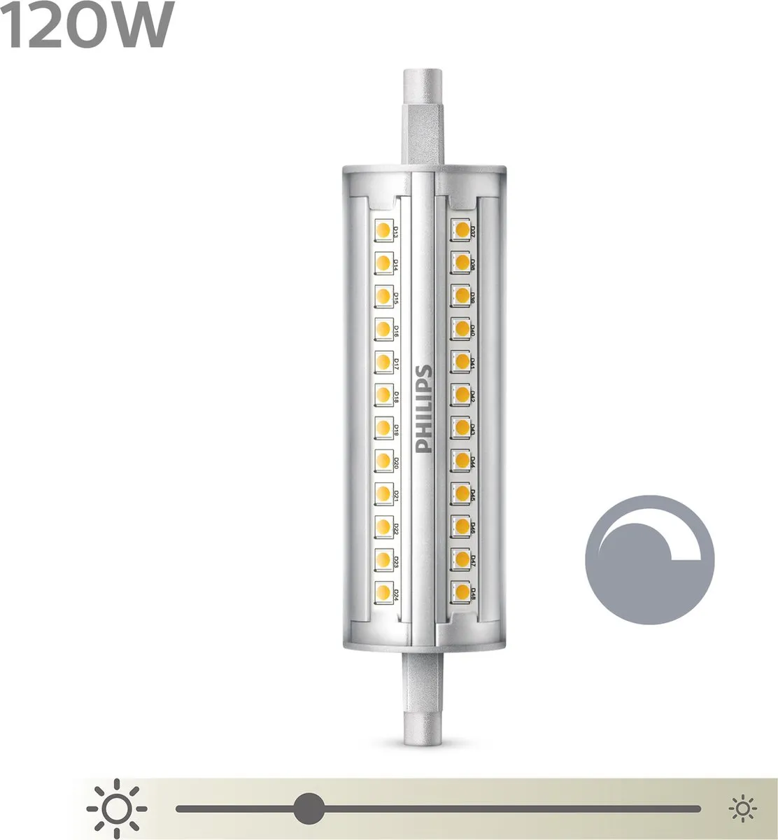 Philips LED Staaflamp Transparant 120W R7S - Dimbaar Wit