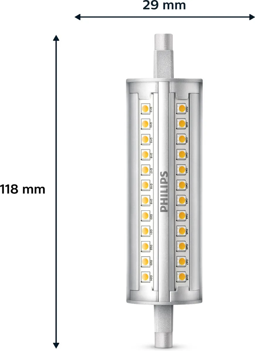 Philips LED Staaflamp Transparant 120W R7S - Dimbaar Wit