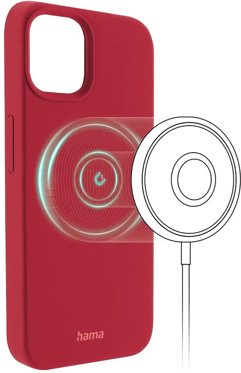 Hama MagCase Finest Feel Pro iPhone 14 Hoesje - Rood - MagSafe - afbeelding 3 van 6