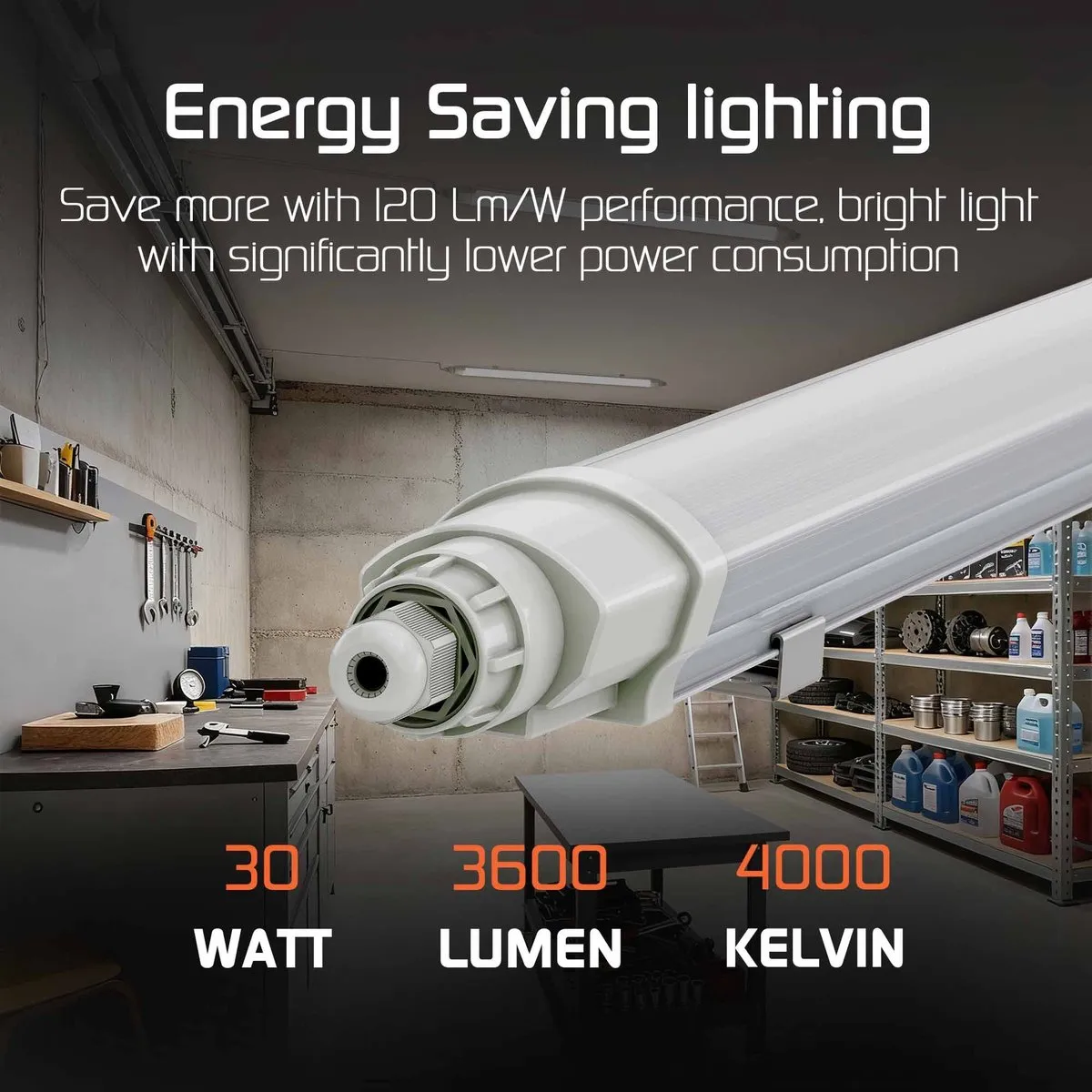 LEDVION LED Armatuur 120cm 30W 4000K - IP65