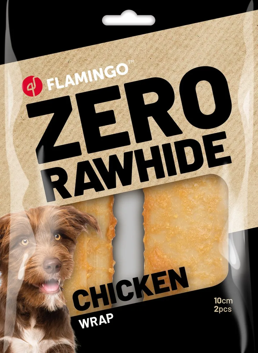 Flamingo Zero Rawhide Wrap Kip 10cm - 2 Stuks