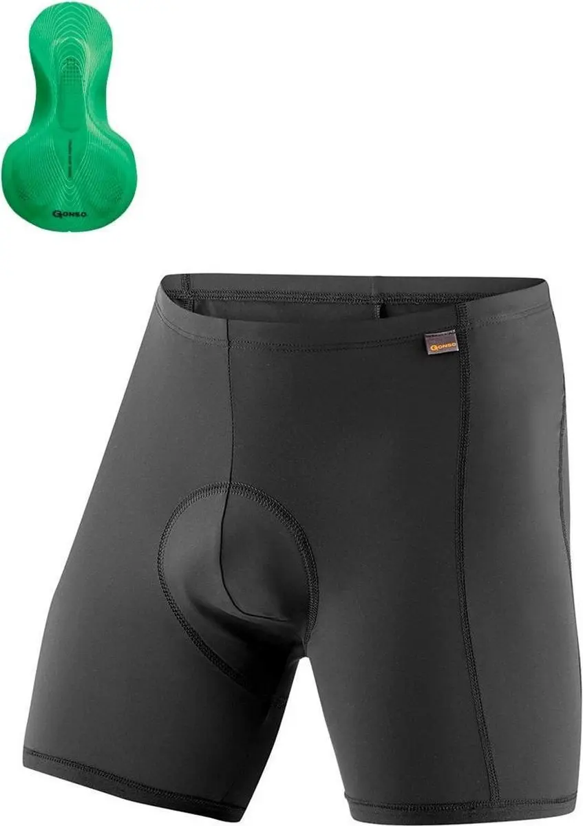 Gonso Sitivo Heren Fietsbroek - Zwart/Groen - L