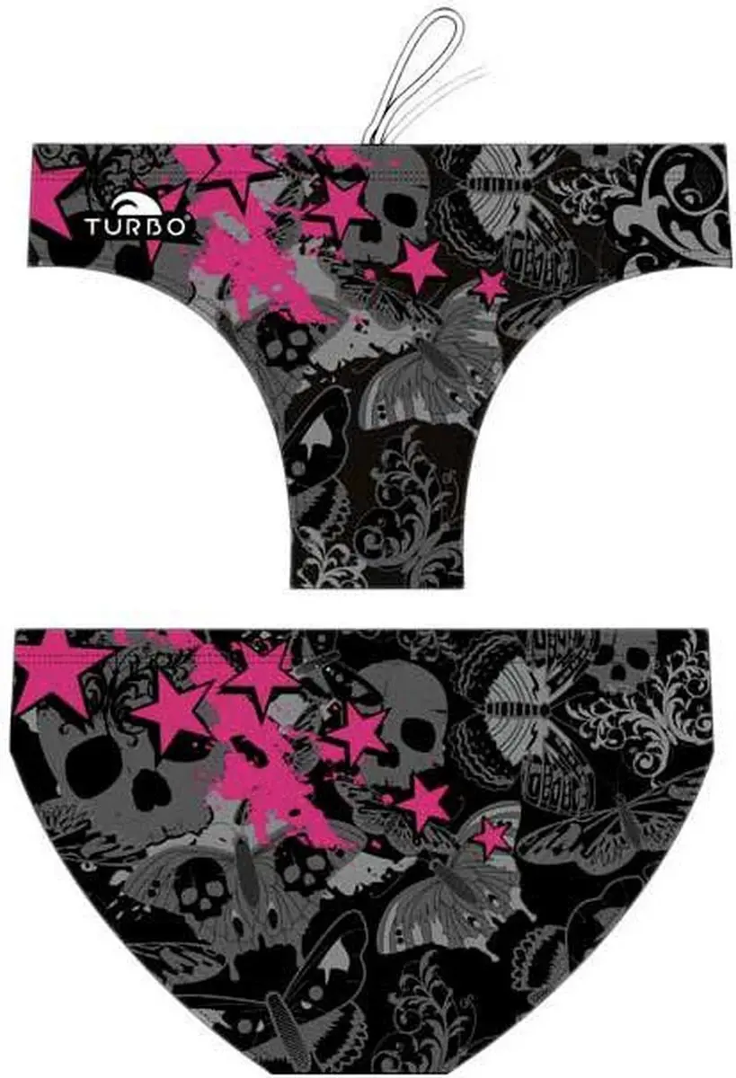 Turbo Skull Butterflyers Stars Zwemslip Zwart L Man