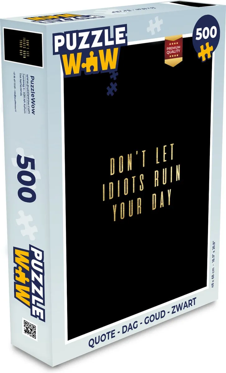 PuzzleWow Quote Dag Legpuzzel 500 Stuks
