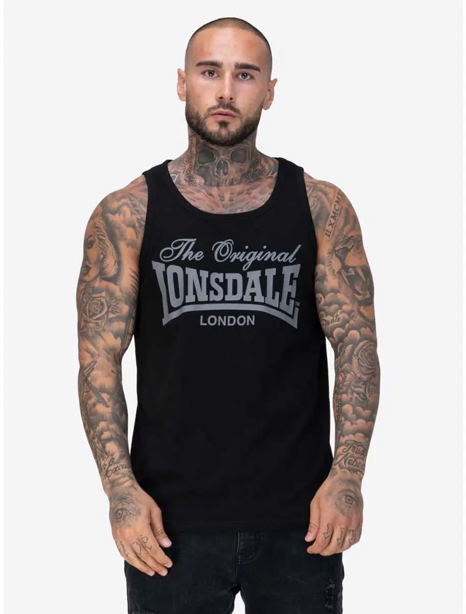 Lonsdale Moston Mouwloos T-shirt 2XL - Olive/Black - afbeelding 4 van 6