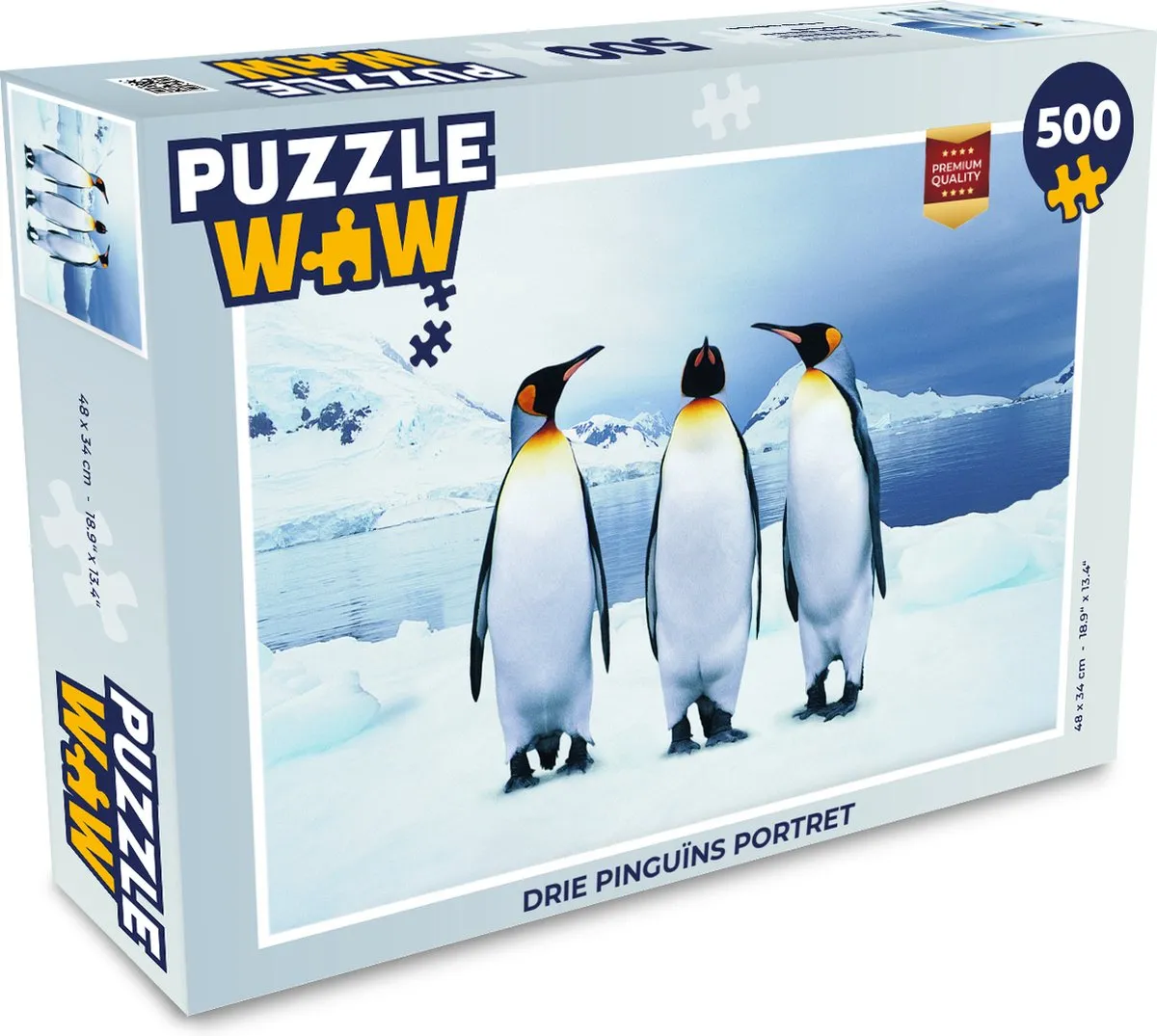 PuzzleWow Legpuzzel Drie Pinguïns Portret 500 Stuks