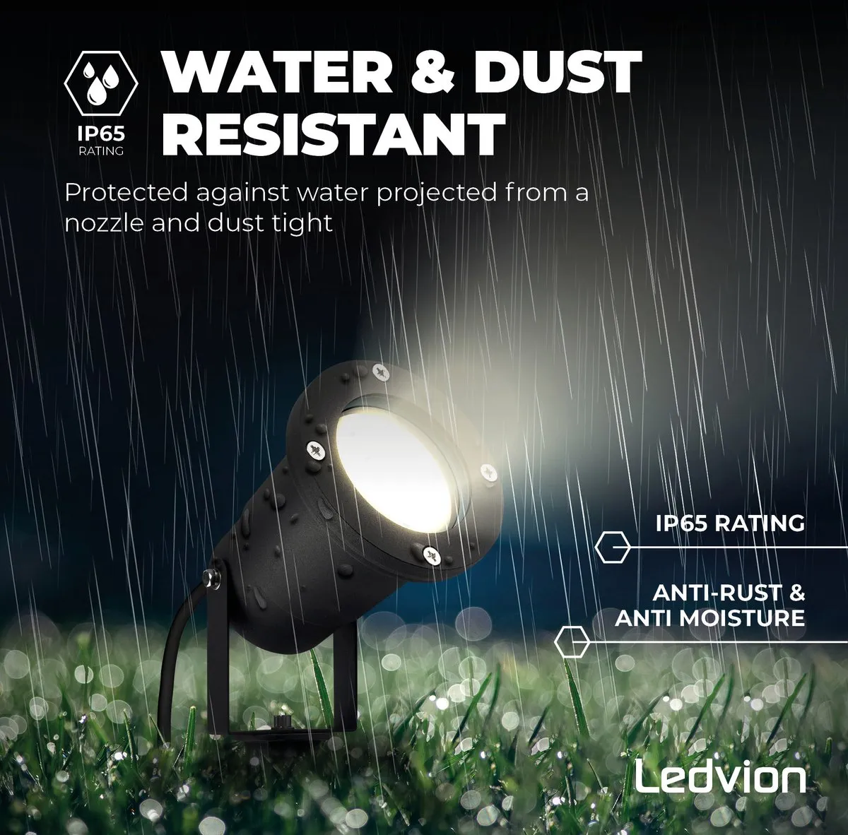 Ledvion IP65 LED Prikspots 5W 2700K - 2 Stuks