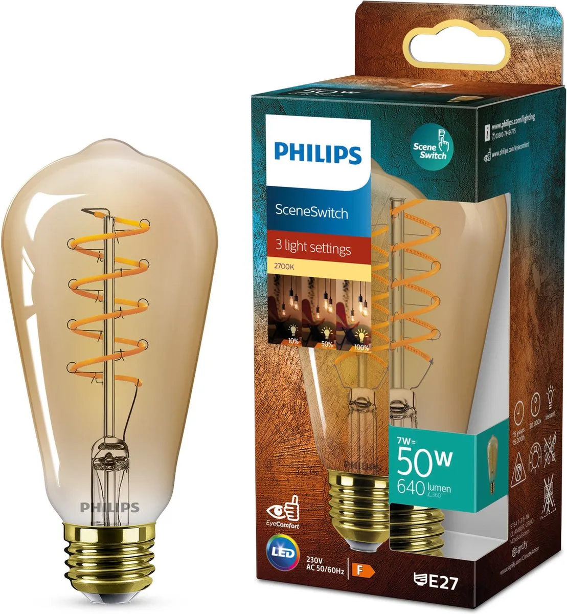 Philips Deco LED SceneSwitch E27 ST64 7W