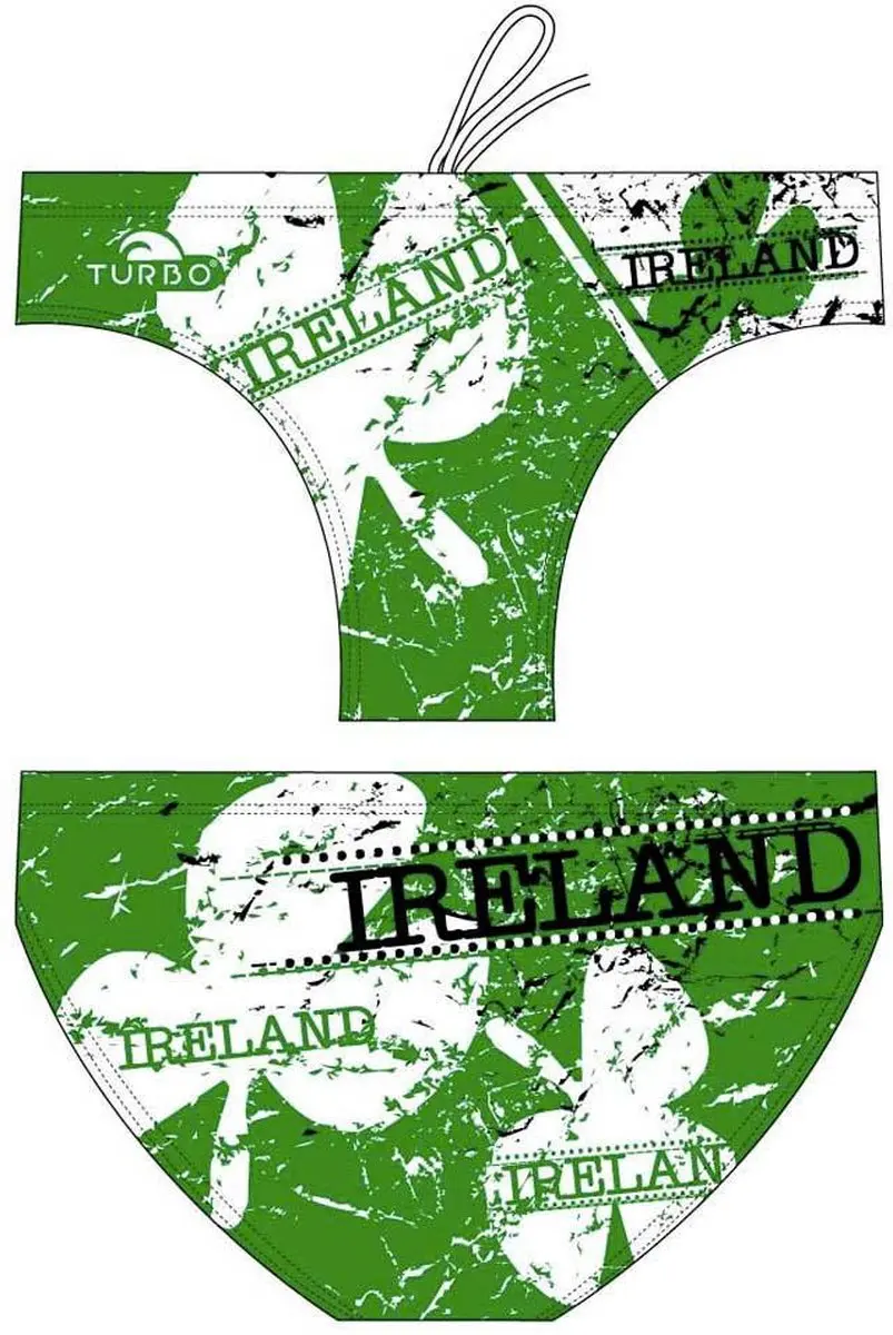 Turbo Ireland Zwemslip Groen,Wit 4XL Man