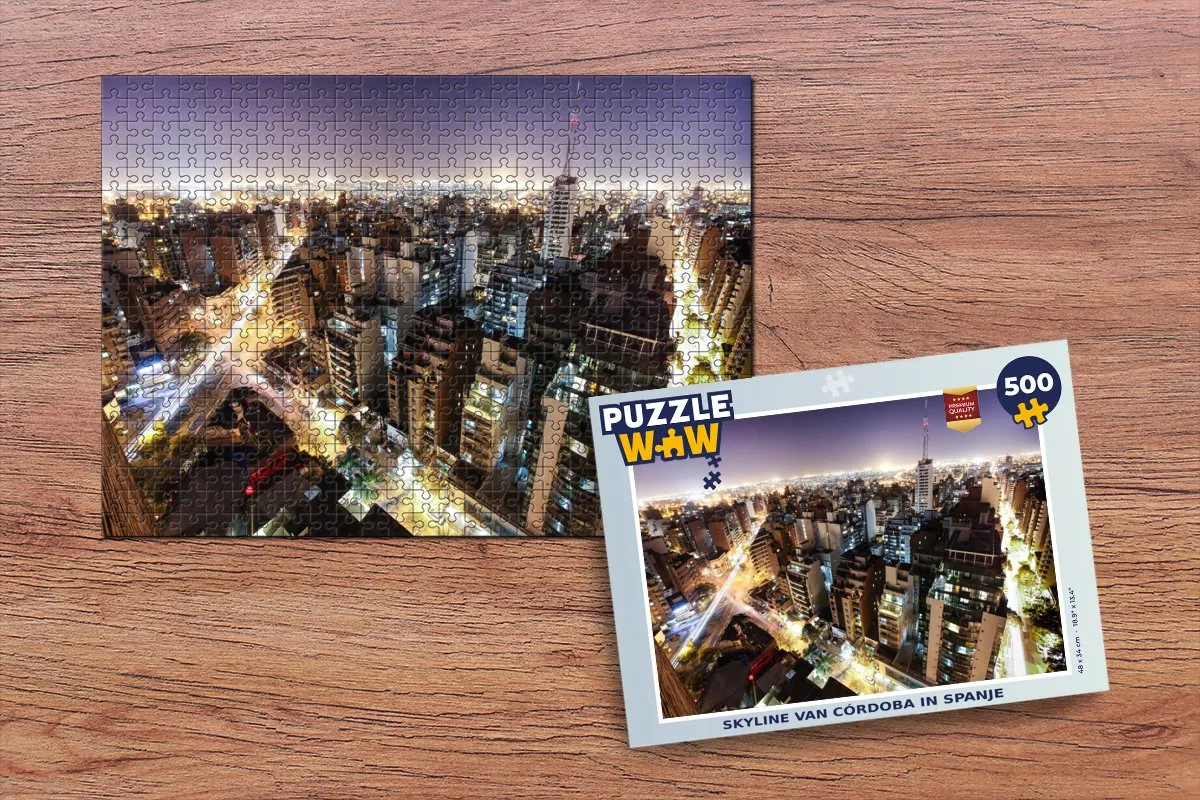 PuzzleWow Skyline Córdoba Legpuzzel 500 Stuks - Multicolor