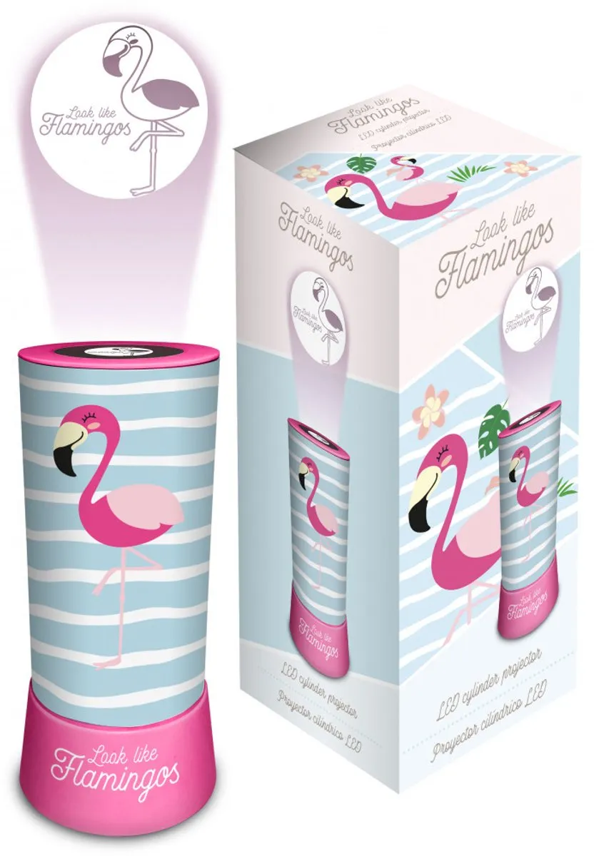 Flamingo Nachtlamp met Plafond Projector - 2.2W - Roos