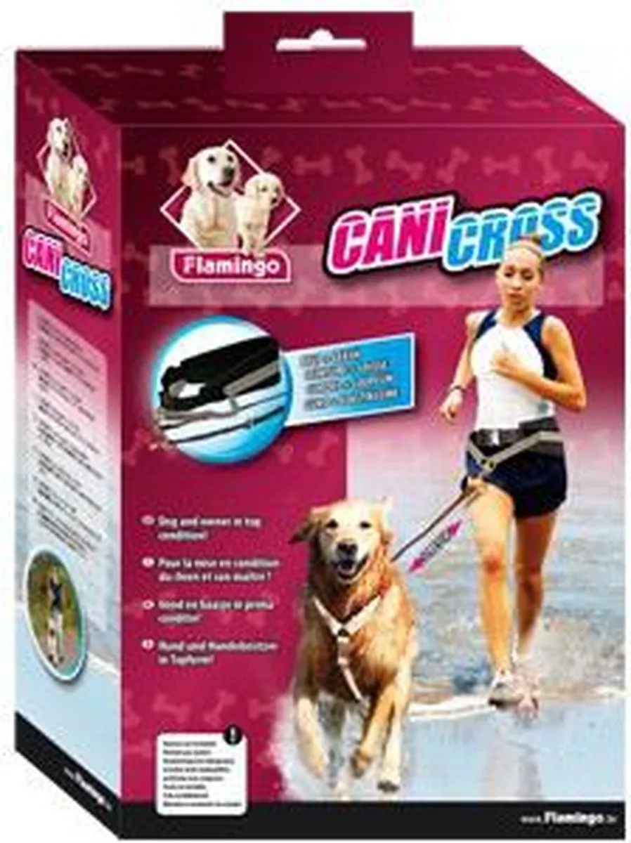 Flamingo Canicross Hondentuig - One Size - Zwart/Wit