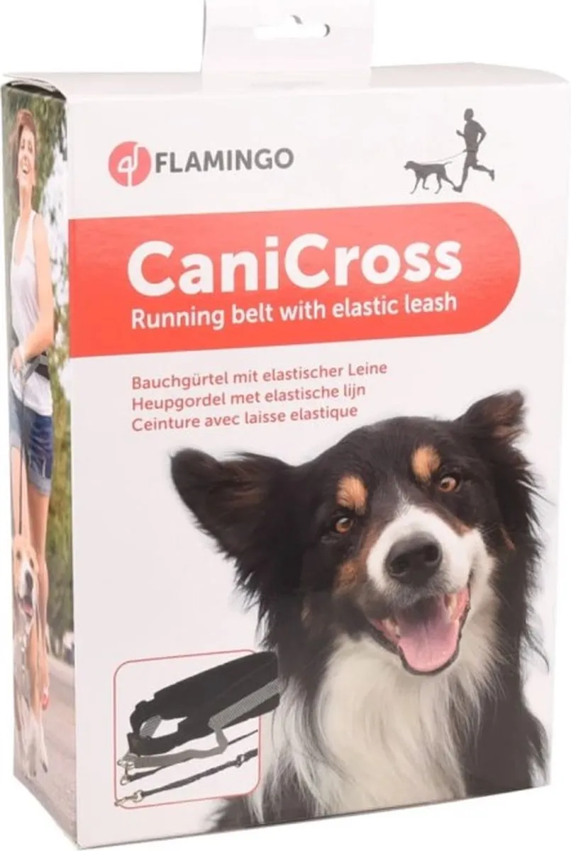 Flamingo Canicross Hondentuig - One Size - Zwart/Wit