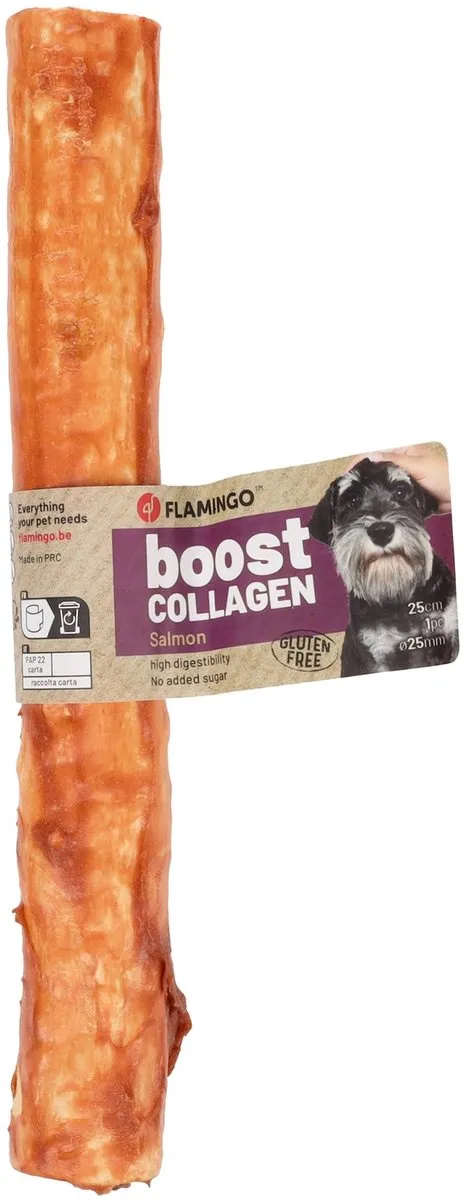 Flamingo Snack Boost Staaf Zalm & Collageen 25cm