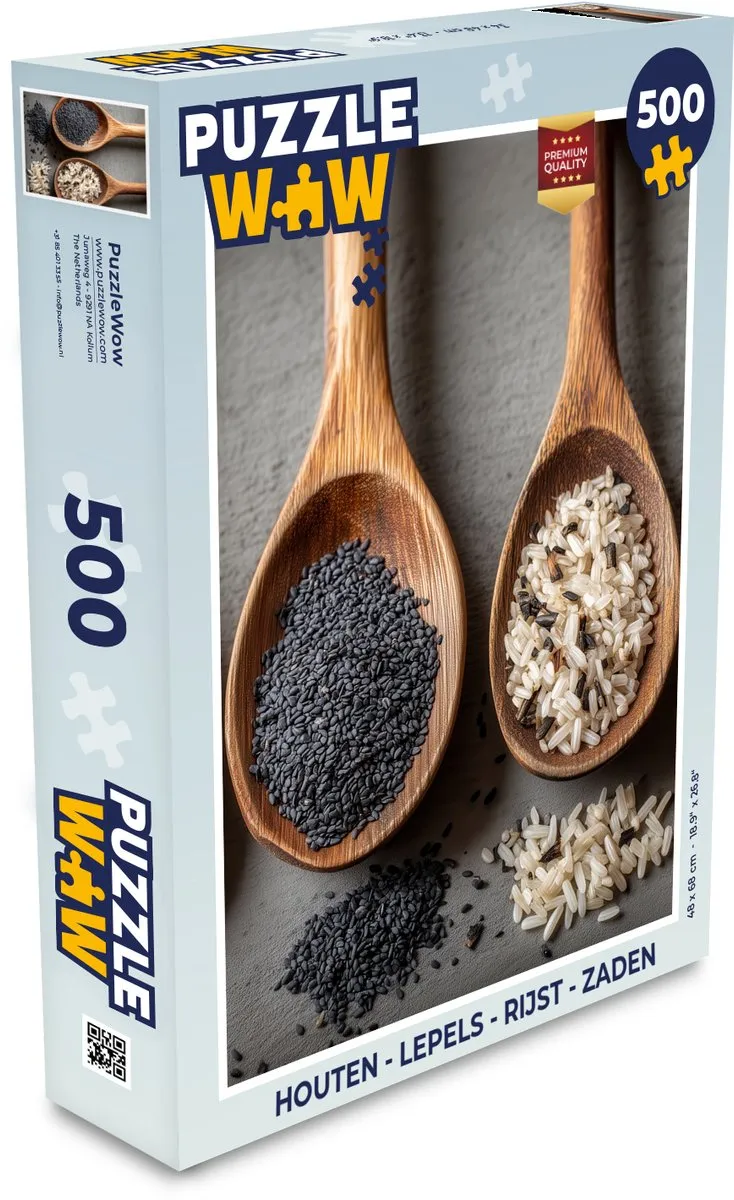PuzzleWow Houten Lepels & Zaden Puzzel 500 Stuks - 8721374601304