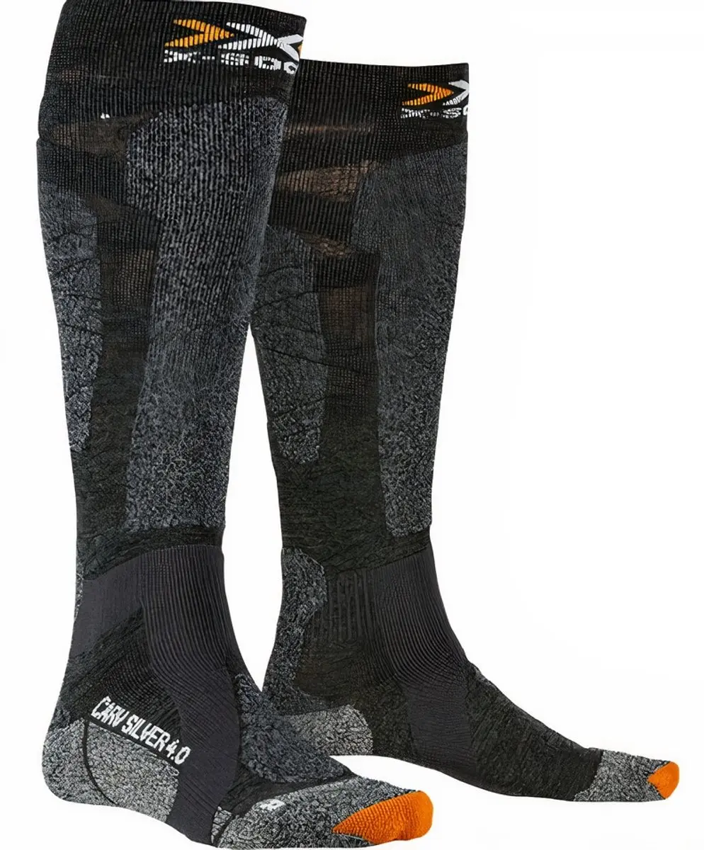 X-Socks Carve Silver 4.0 skisokken antraciet/zwart