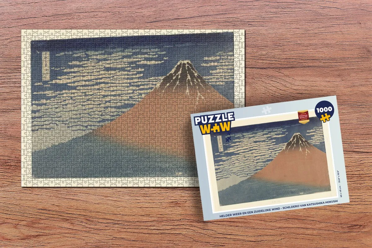 PuzzleWow Hokusai Helder weer Legpuzzel 1000 Stuks - Multicolor