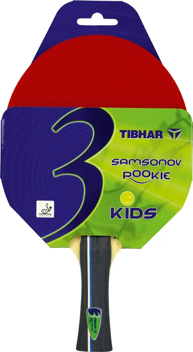 Tibhar Rookie Samsonov Tafeltennisracket - Rood/Zwart - afbeelding 5 van 5