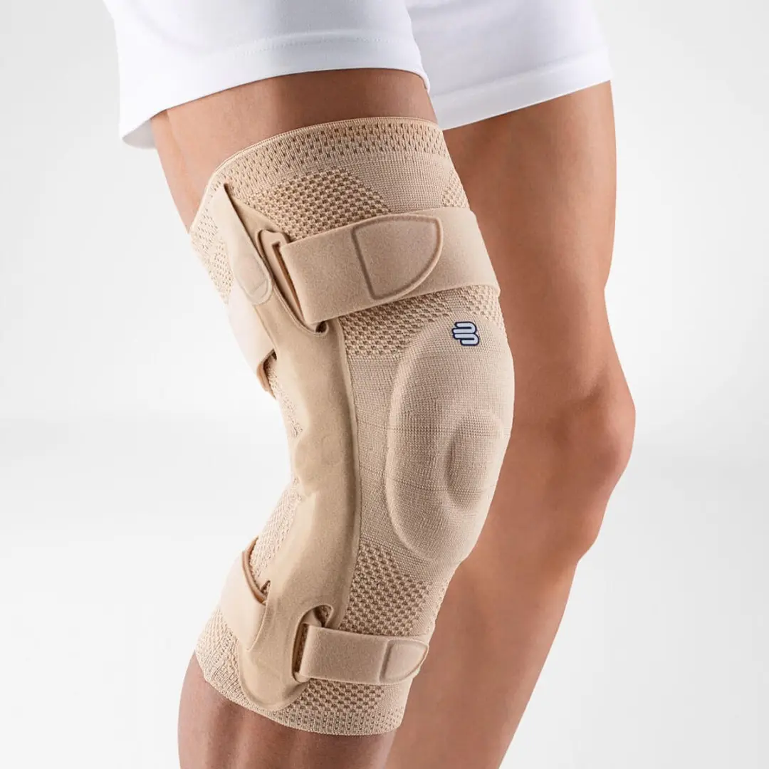 Bauerfeind GenuTrain S Kniebrace - met Scharnieren - Kniebandage - Knie Support - Maat 5 - Rechts - Beige