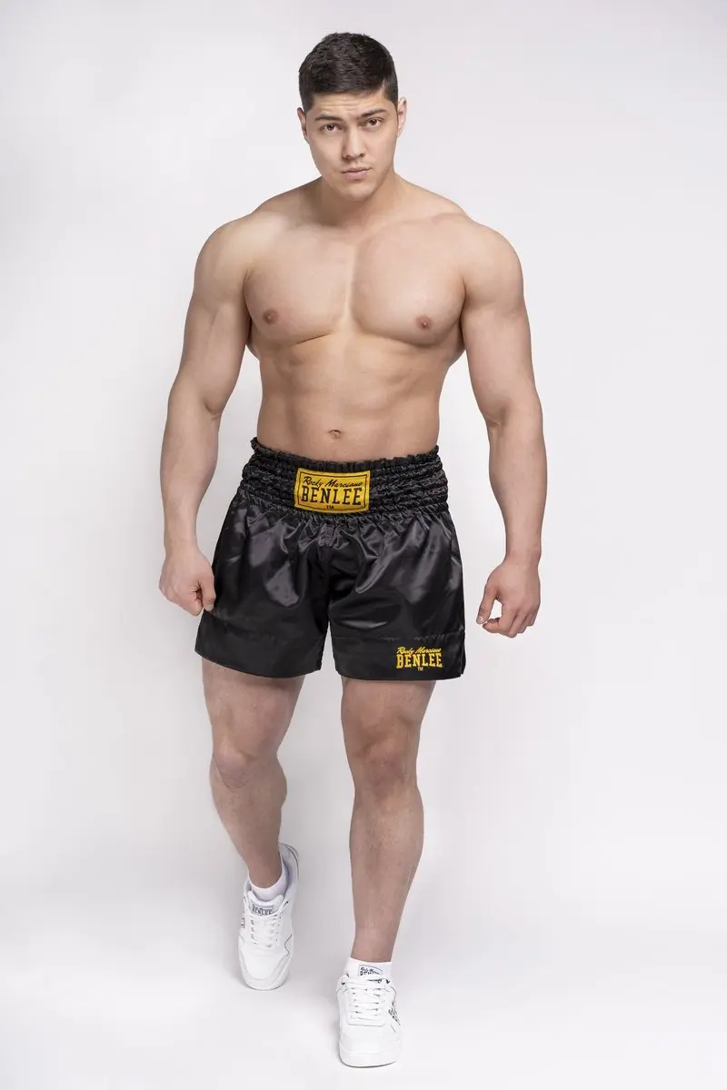 BenLee Thai Short Sportbroek 199163-1000 L - Zwart/Geel - afbeelding 3 van 6