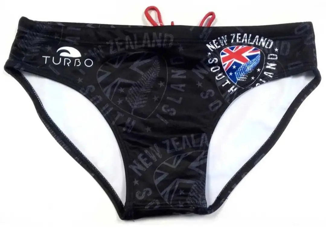 Turbo New Zealand Shield Zwemslip Zwart L Man
