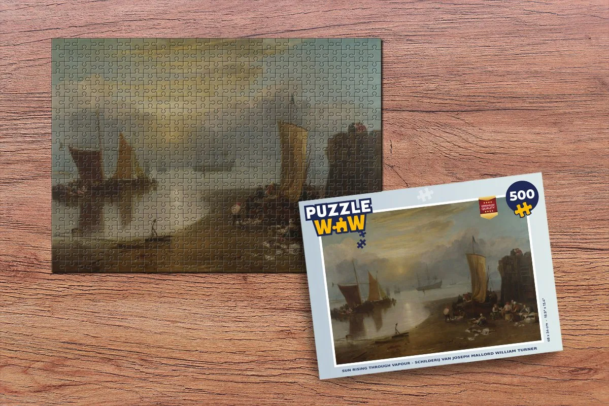 PuzzleWow Sun Rising through Vapour Legpuzzel 500 Stuks - Turner - Multicolor