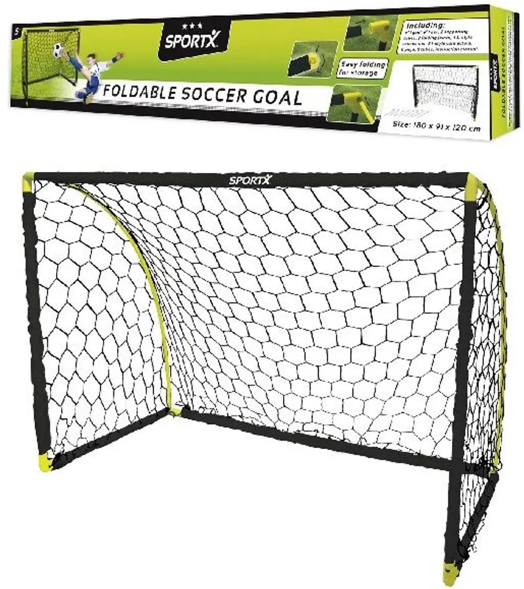 SportX Voetbaldoel 180x91x120cm - Zwart - afbeelding 6 van 6