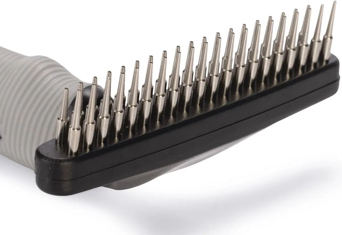 Beeztees Roskam Dubbel Roterende Tand 16,5cm - Zwart/Grijs