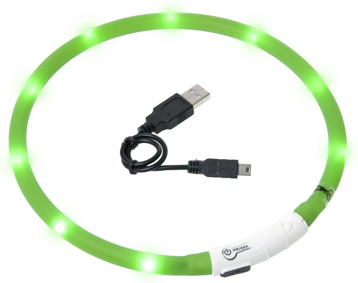 Flamingo Visio Led Halsband 70cm - Groen