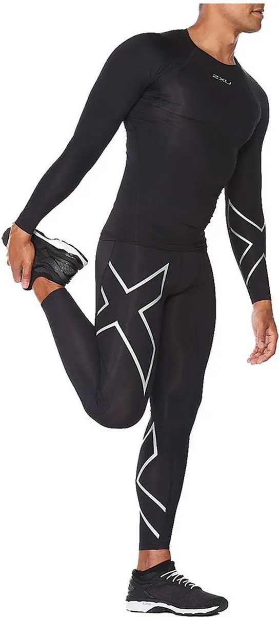 2XU Core Compression LS Heren Compressietrui - Zwart/Zilver - afbeelding 4 van 6