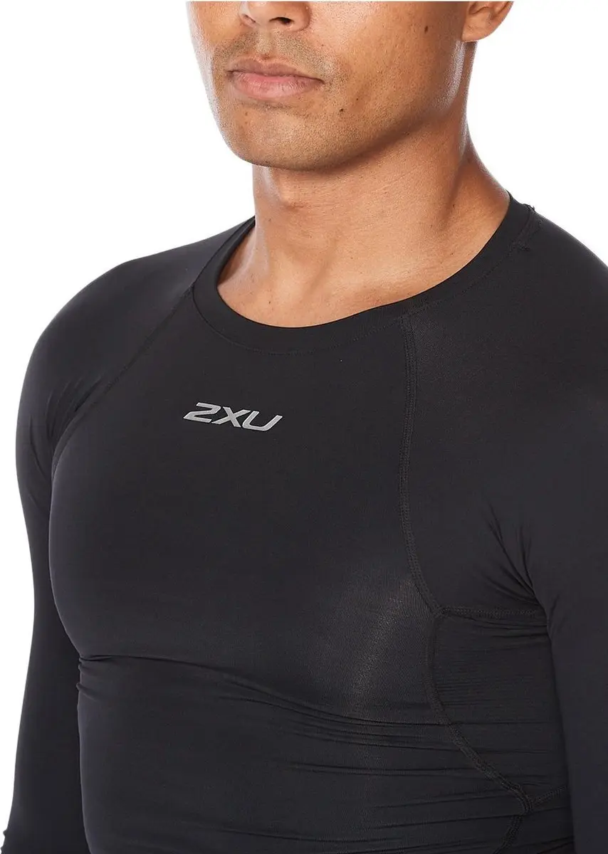 2XU Core Compression LS Heren Compressietrui - Zwart/Zilver - afbeelding 6 van 6